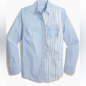 J. Crew Two-Tone Blue and White Striped Button-Down Shirt